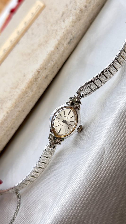 Super Rare 1960s Seiko vintage manual watch - white gold plated