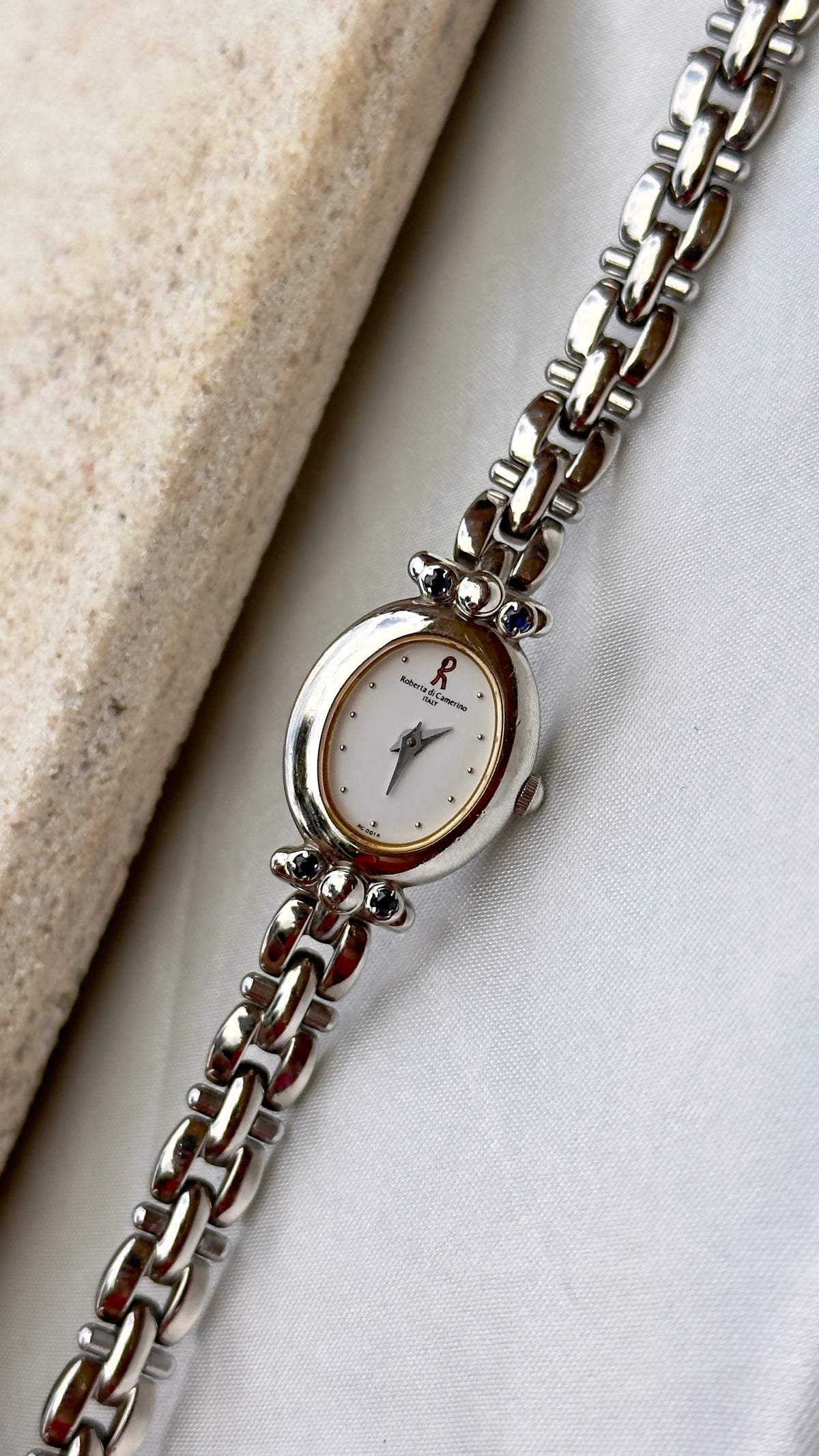 Roberta di Camerino Italy vintage watch - sapphires adorned case