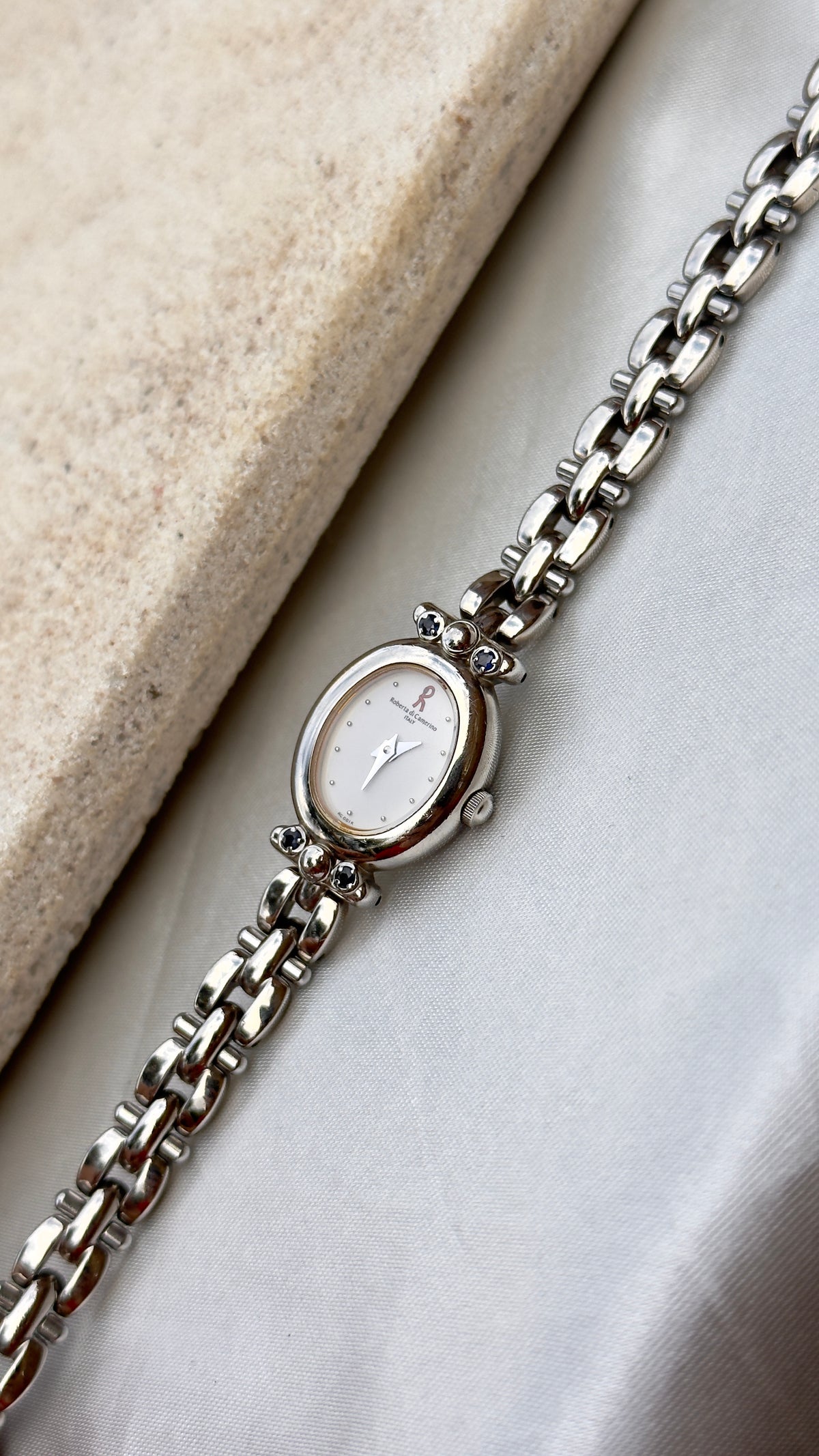 Roberta di Camerino Italy vintage watch - sapphires adorned case