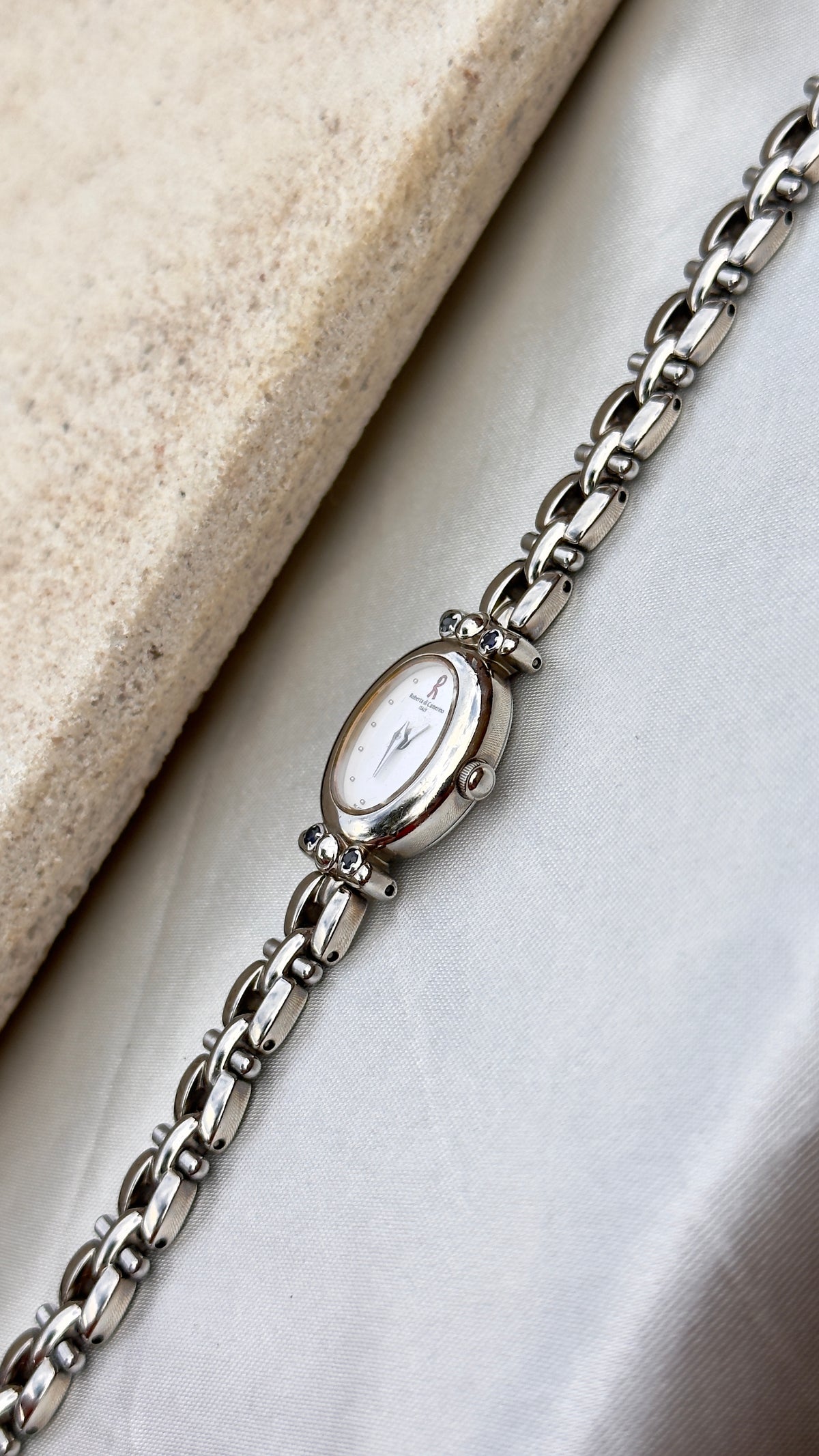Roberta di Camerino Italy vintage watch - sapphires adorned case