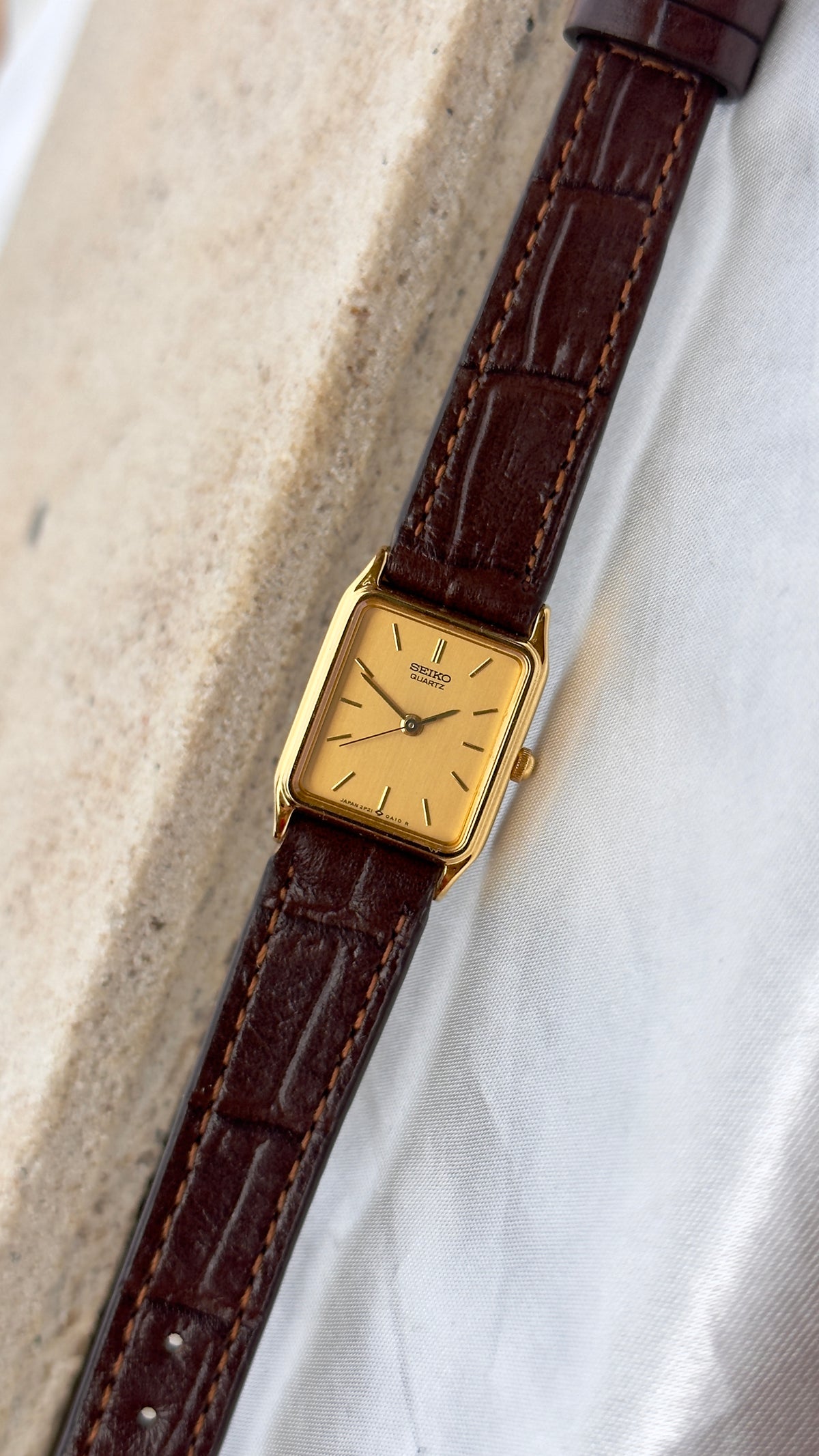 Vintage Seiko Exceline Women's Tank Watch 1996 - Gold Plated, Mint Condition