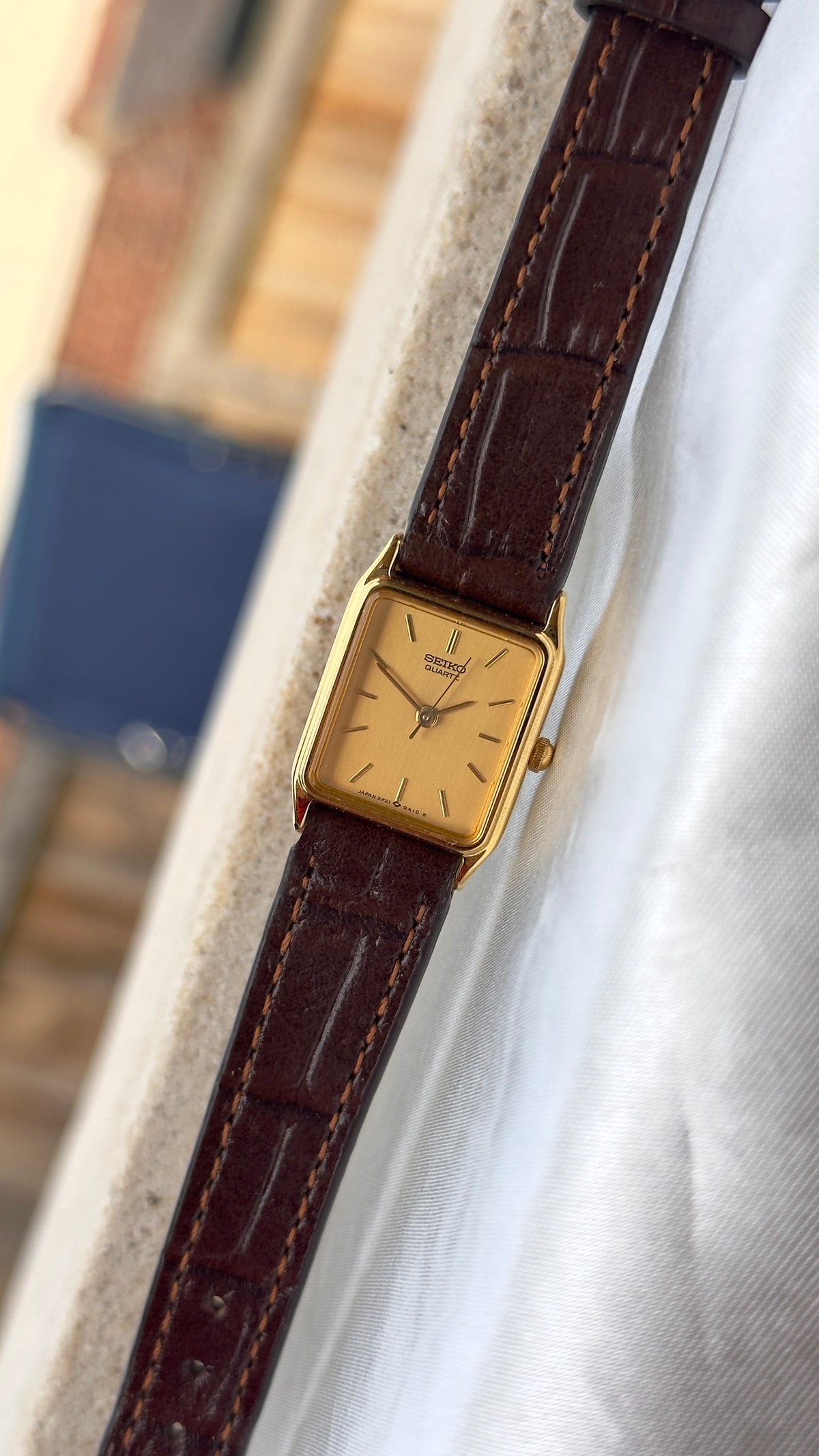 Vintage Seiko Exceline Women's Tank Watch 1996 - Gold Plated, Mint Condition
