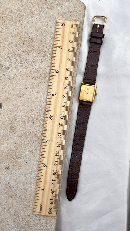 Vintage Seiko Exceline Women's Tank Watch 1996 - Gold Plated, Mint Condition