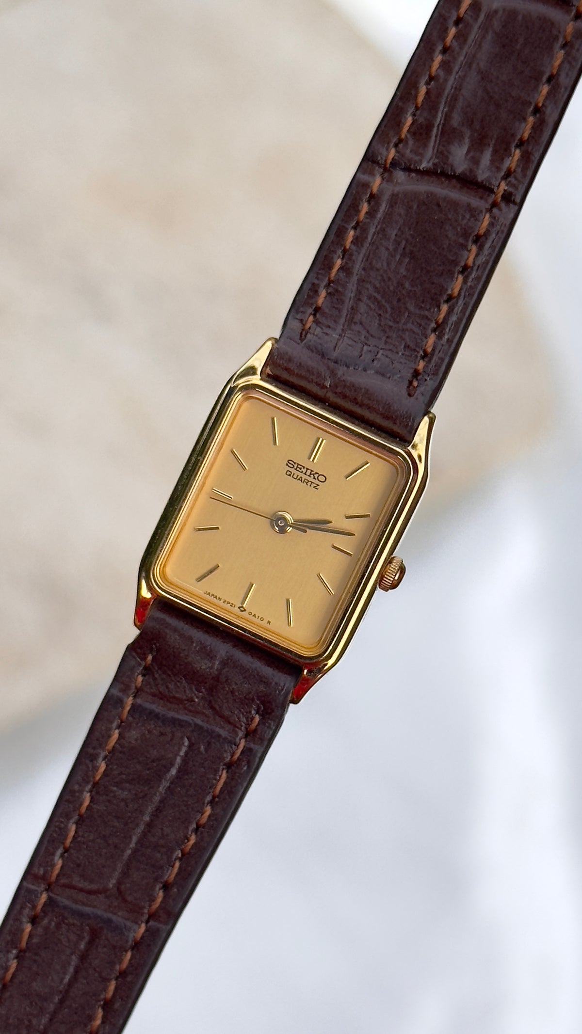 Vintage Seiko Exceline Women's Tank Watch 1996 - Gold Plated, Mint Condition