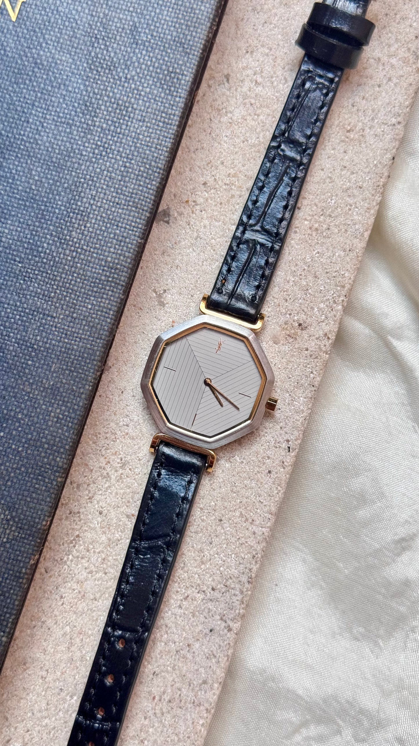 Yves Saint Laurent vintage watch (YSL) 1990s - Bespoke genuine leather