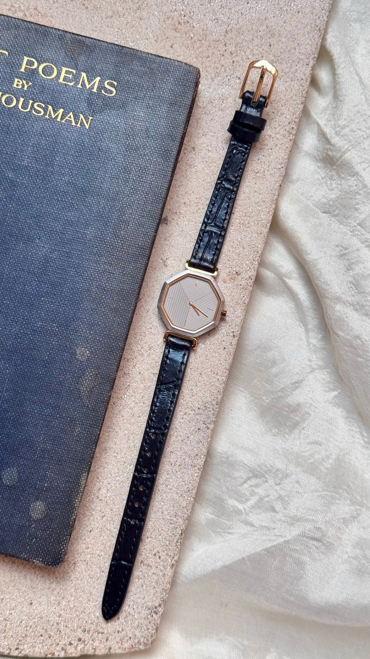 Yves Saint Laurent vintage watch (YSL) 1990s - Bespoke genuine leather