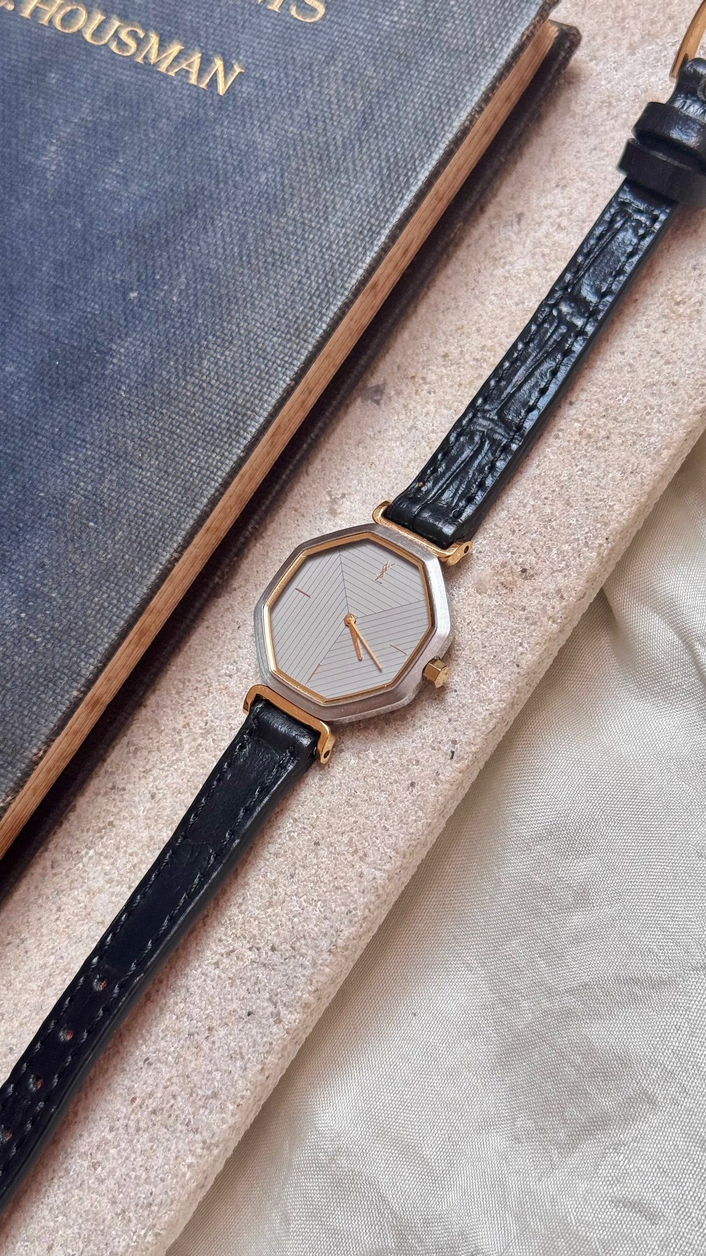 Yves Saint Laurent vintage watch (YSL) 1990s - Bespoke genuine leather
