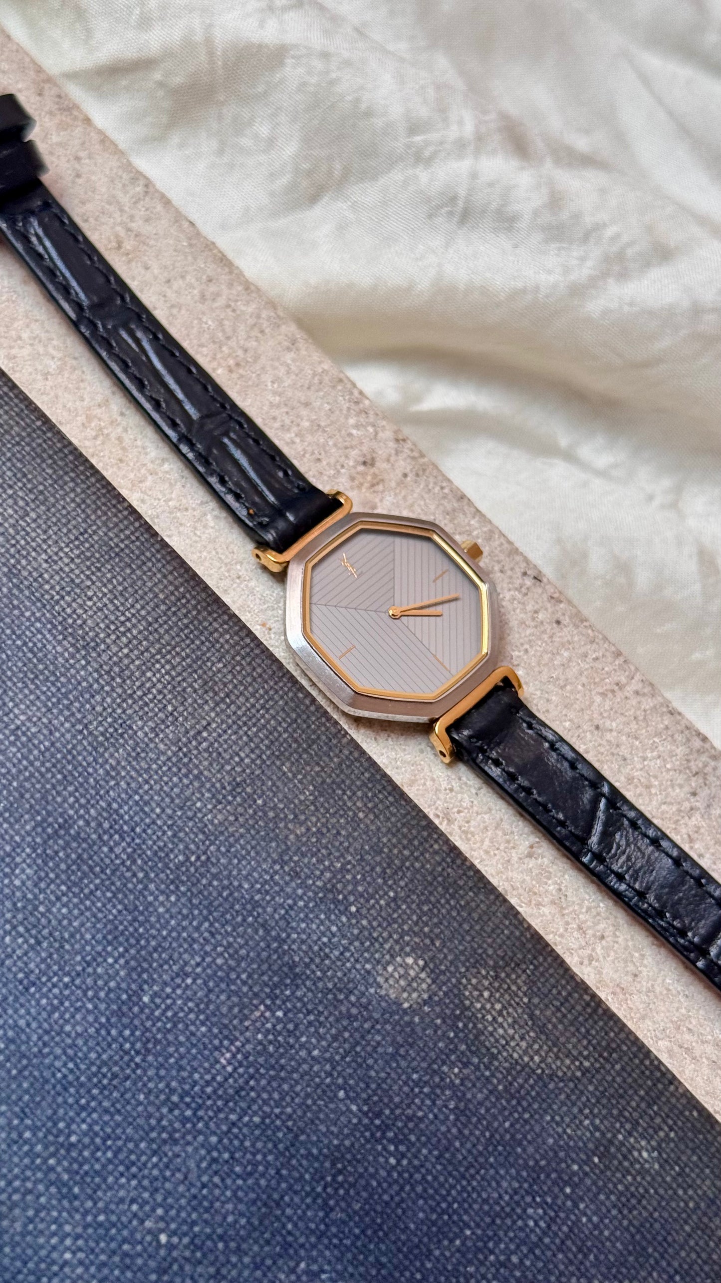 Yves Saint Laurent vintage watch (YSL) 1990s - Bespoke genuine leather