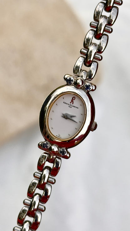 Roberta di Camerino Italy vintage watch - sapphires adorned case