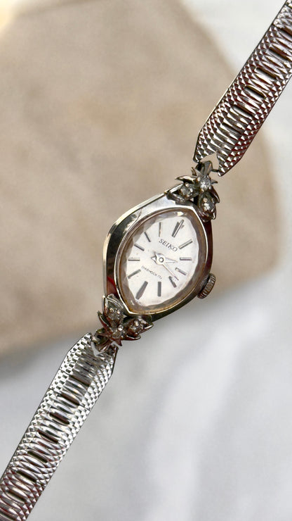 Super Rare 1960s Seiko vintage manual watch - white gold plated