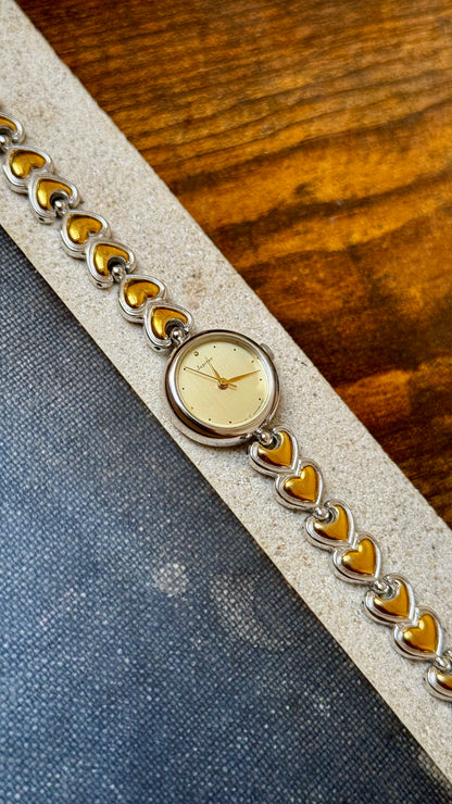 Vintage ORIENT Jupiter 1990s - Heart Bracelet, Gold Plated