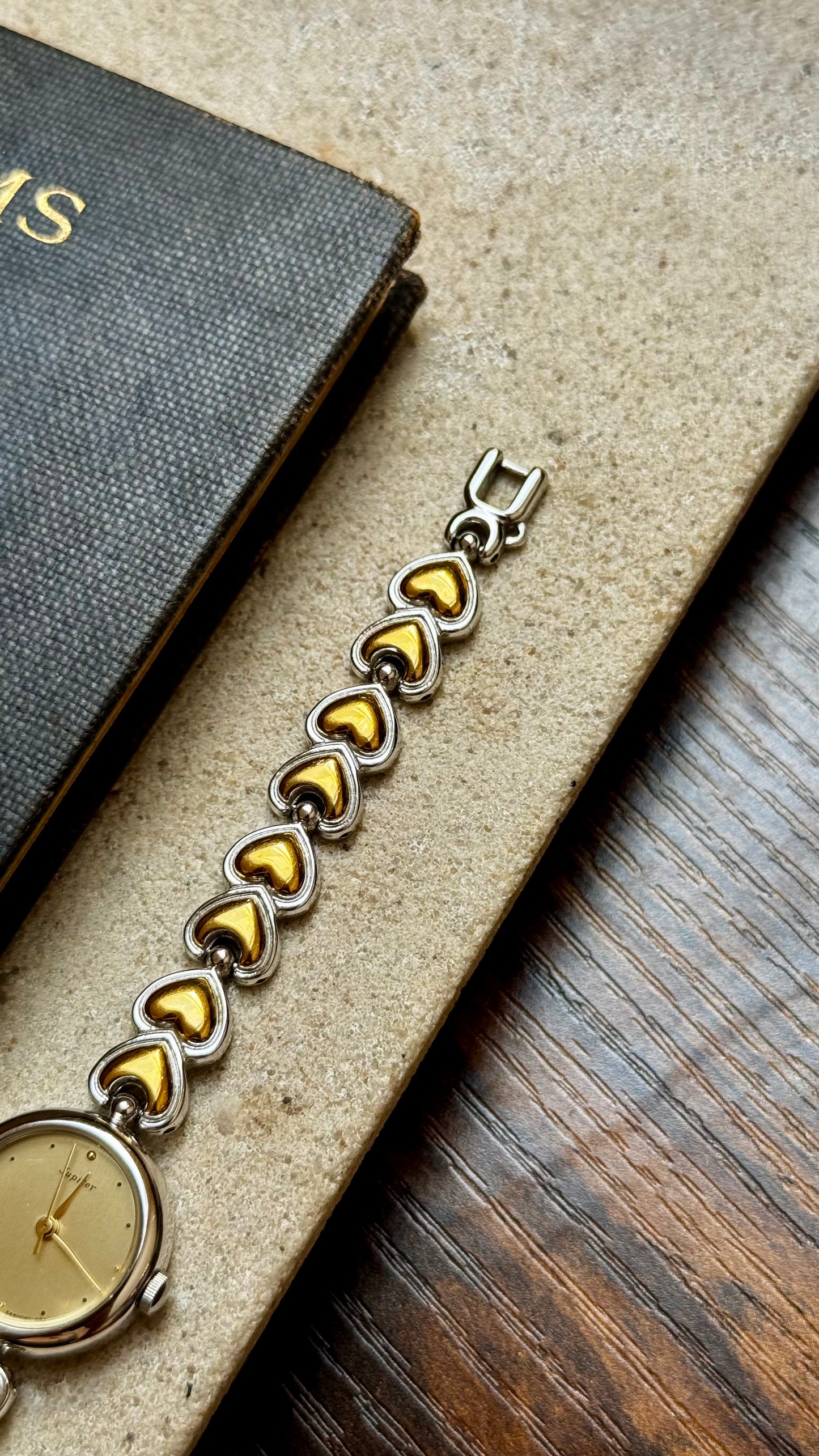 Vintage ORIENT Jupiter 1990s - Heart Bracelet, Gold Plated