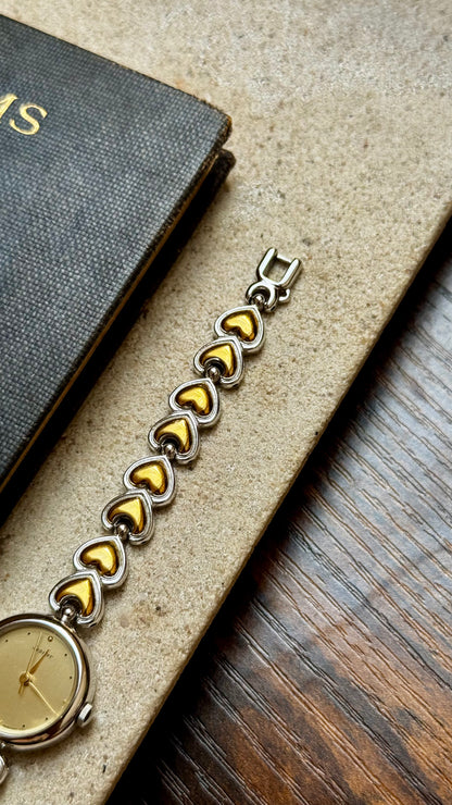 Vintage ORIENT Jupiter 1990s - Heart Bracelet, Gold Plated