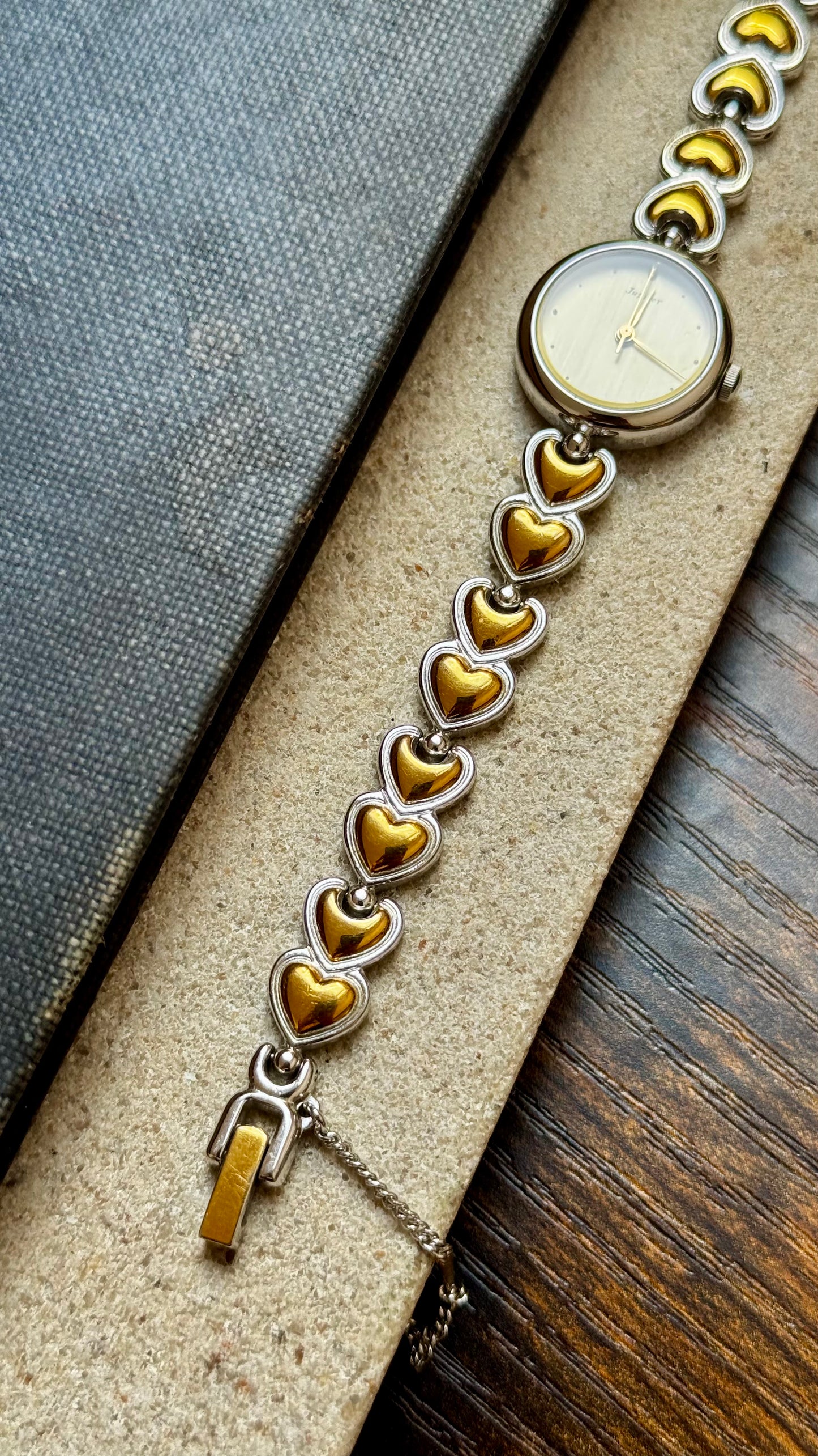 Vintage ORIENT Jupiter 1990s - Heart Bracelet, Gold Plated