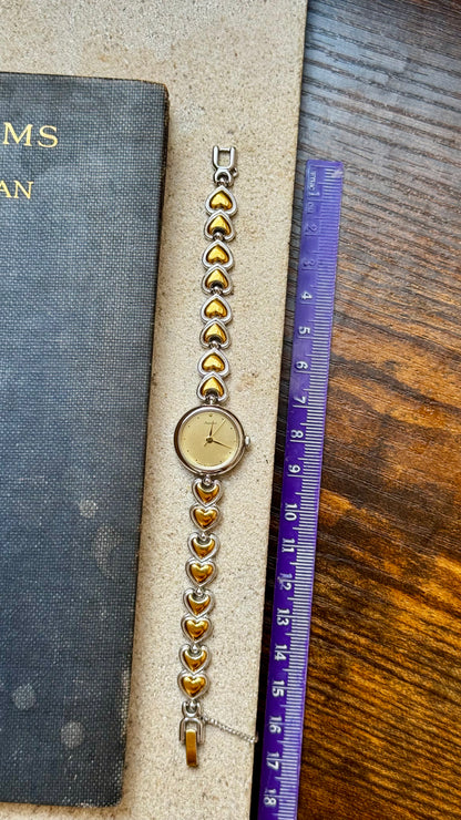 Vintage ORIENT Jupiter 1990s - Heart Bracelet, Gold Plated