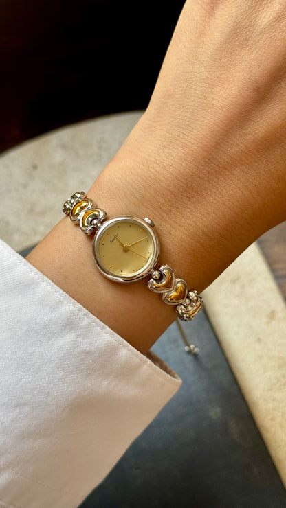 Vintage ORIENT Jupiter 1990s - Heart Bracelet, Gold Plated