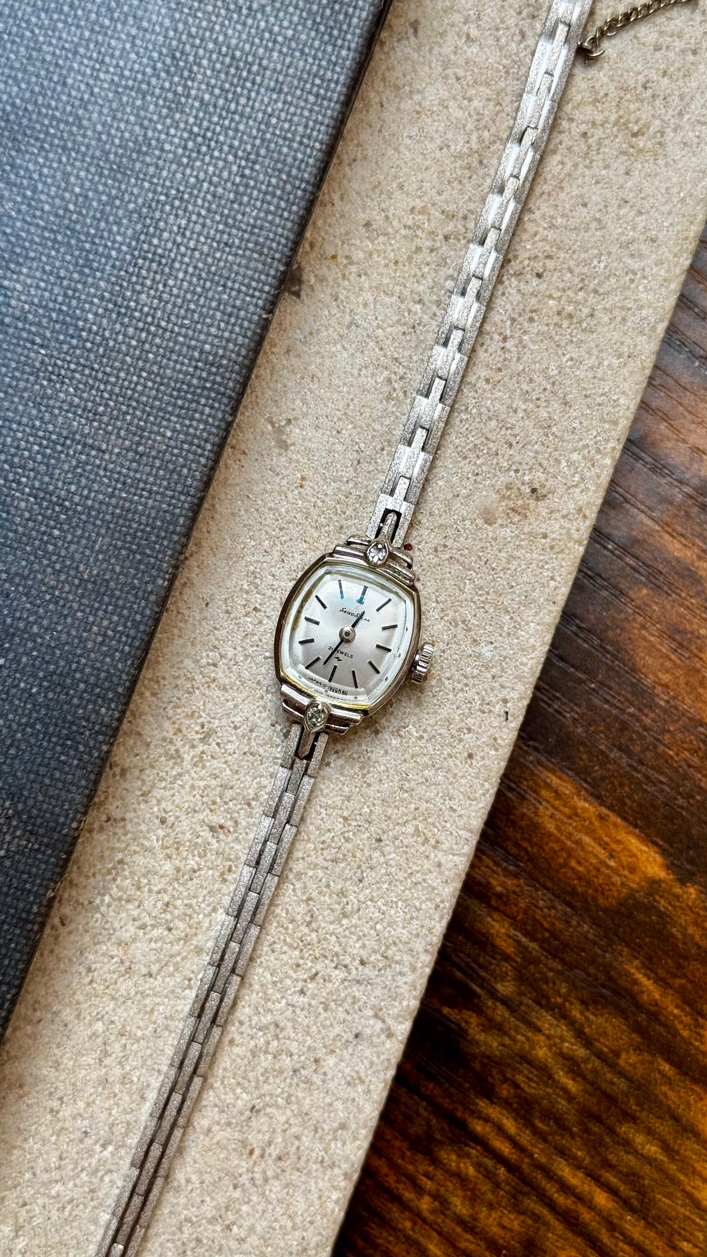 Super Rare 1960s Seiko Solar vintage watch - white gold plated