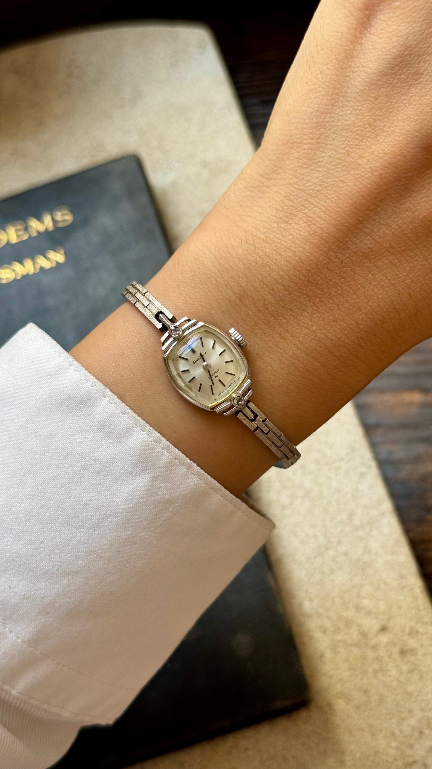 Super Rare 1960s Seiko Solar vintage watch - white gold plated