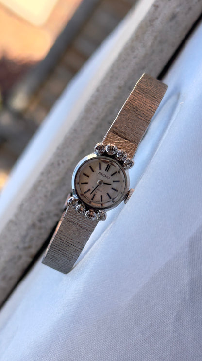 Super Rare 1979 Seiko vintage manual watch - white gold plated