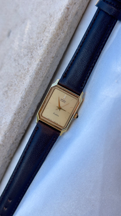 Vintage Seiko Women's Tank Watch 1985 - Gold Plated, Near Mint Condition