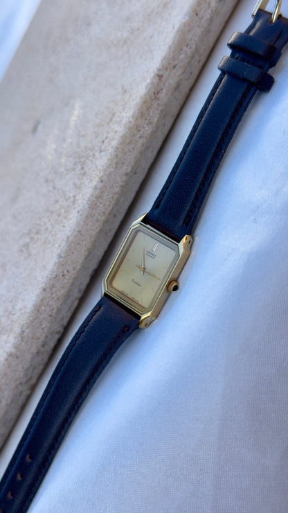 Vintage Seiko Women's Tank Watch 1985 - Gold Plated, Near Mint Condition