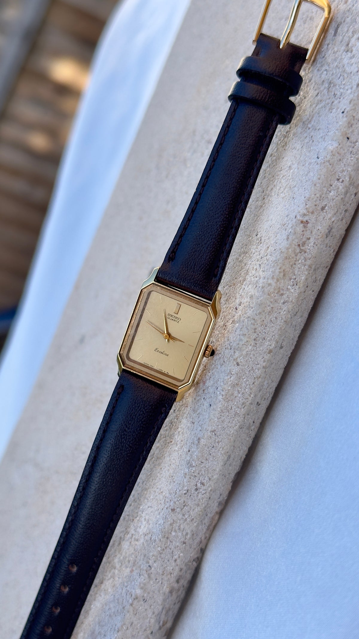 Vintage Seiko Women's Tank Watch 1985 - Gold Plated, Near Mint Condition
