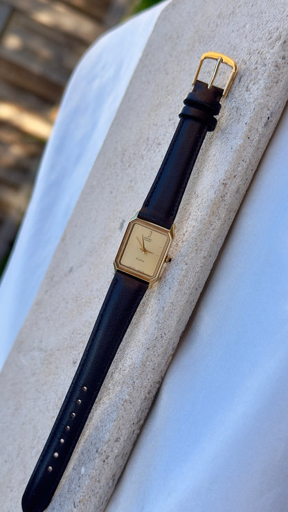 Vintage Seiko Women's Tank Watch 1985 - Gold Plated, Near Mint Condition