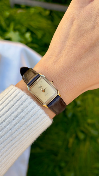 Vintage Seiko Women's Tank Watch 1985 - Gold Plated, Near Mint Condition