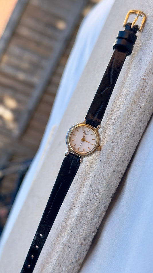 Marie Claire Vintage Watch 1990s - Bespoke Leather, Gold Plated