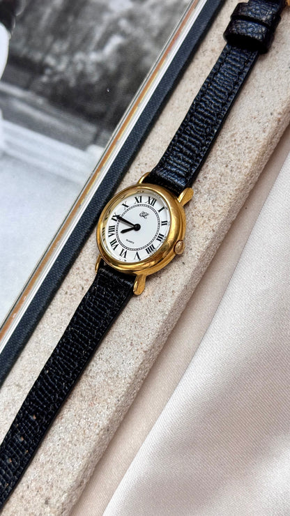 Estee Lauder vintage watch - Roman numerals, gold plated