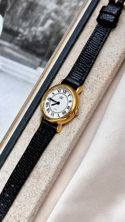 Estee Lauder vintage watch - Roman numerals, gold plated