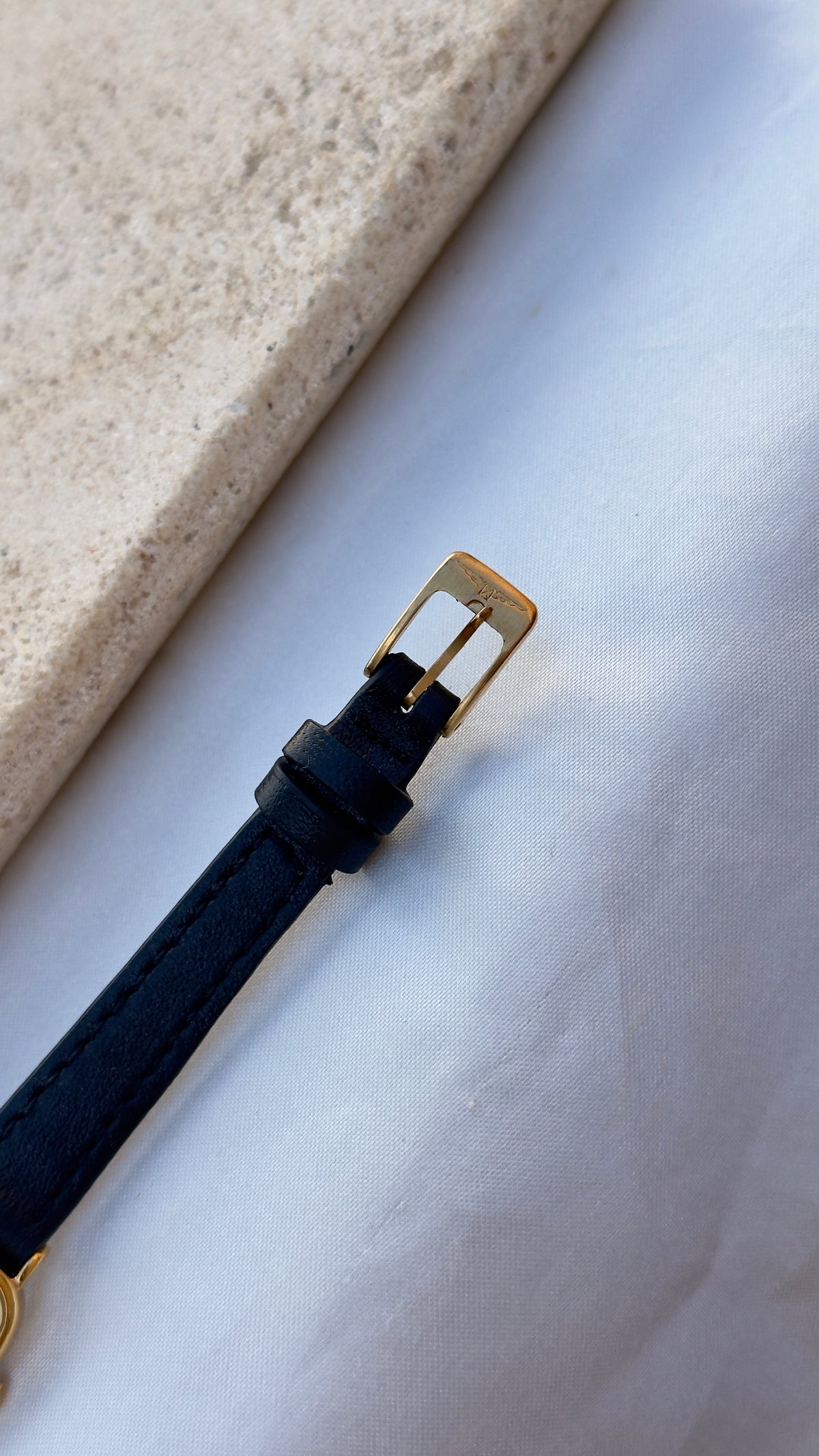 Longines Ladies Watch 1980s - gold plated, original buckle with handmade genuine leather