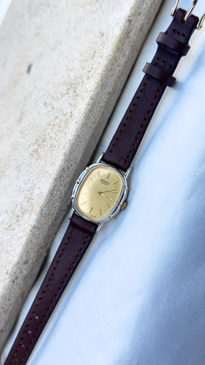 Vintage Seiko Women's Oval Watch 1981 - Gold&Palladium Plated