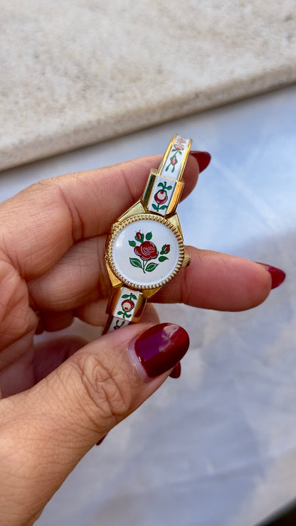 Art Deco Rapport Peekaboo vintage watch - hand painted bangle