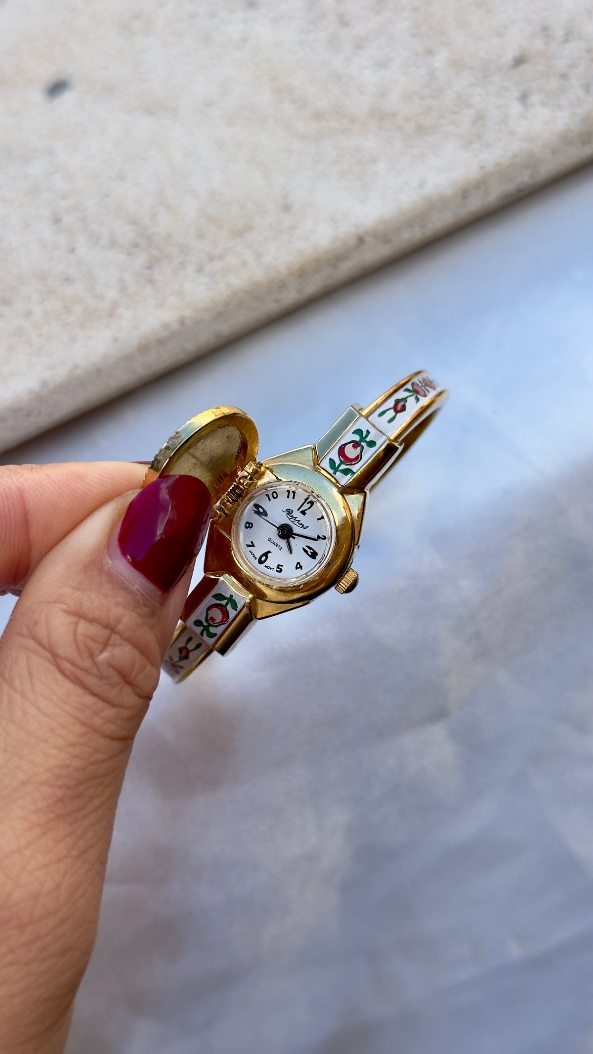 Art Deco Rapport Peekaboo vintage watch - hand painted bangle
