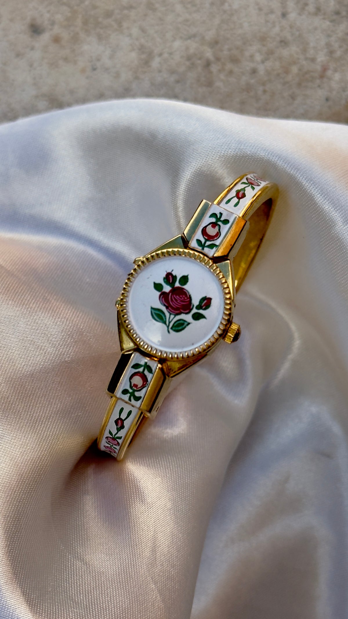 Art Deco Rapport Peekaboo vintage watch - hand painted bangle