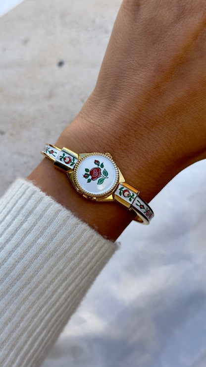 Art Deco Rapport Peekaboo vintage watch - hand painted bangle