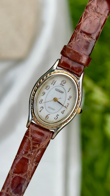 Super Rare Citizen Exceed Duratech vintage watch 1998 - Gold Plate, Mint Condtion with tag