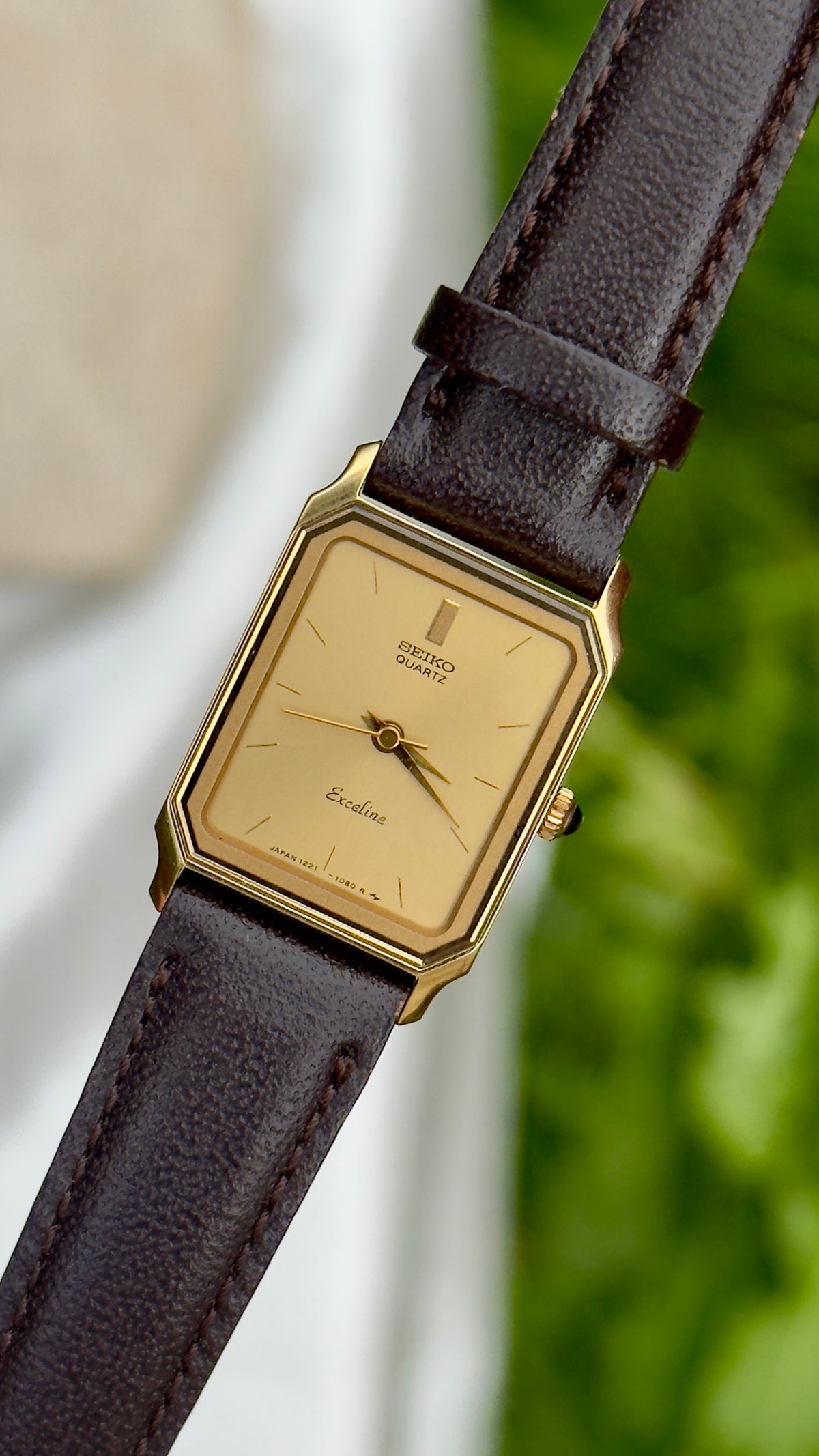 Vintage Seiko Women's Tank Watch 1985 - Gold Plated, Near Mint Condition