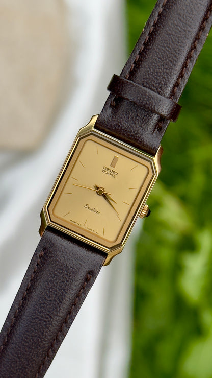 Vintage Seiko Women's Tank Watch 1985 - Gold Plated, Near Mint Condition