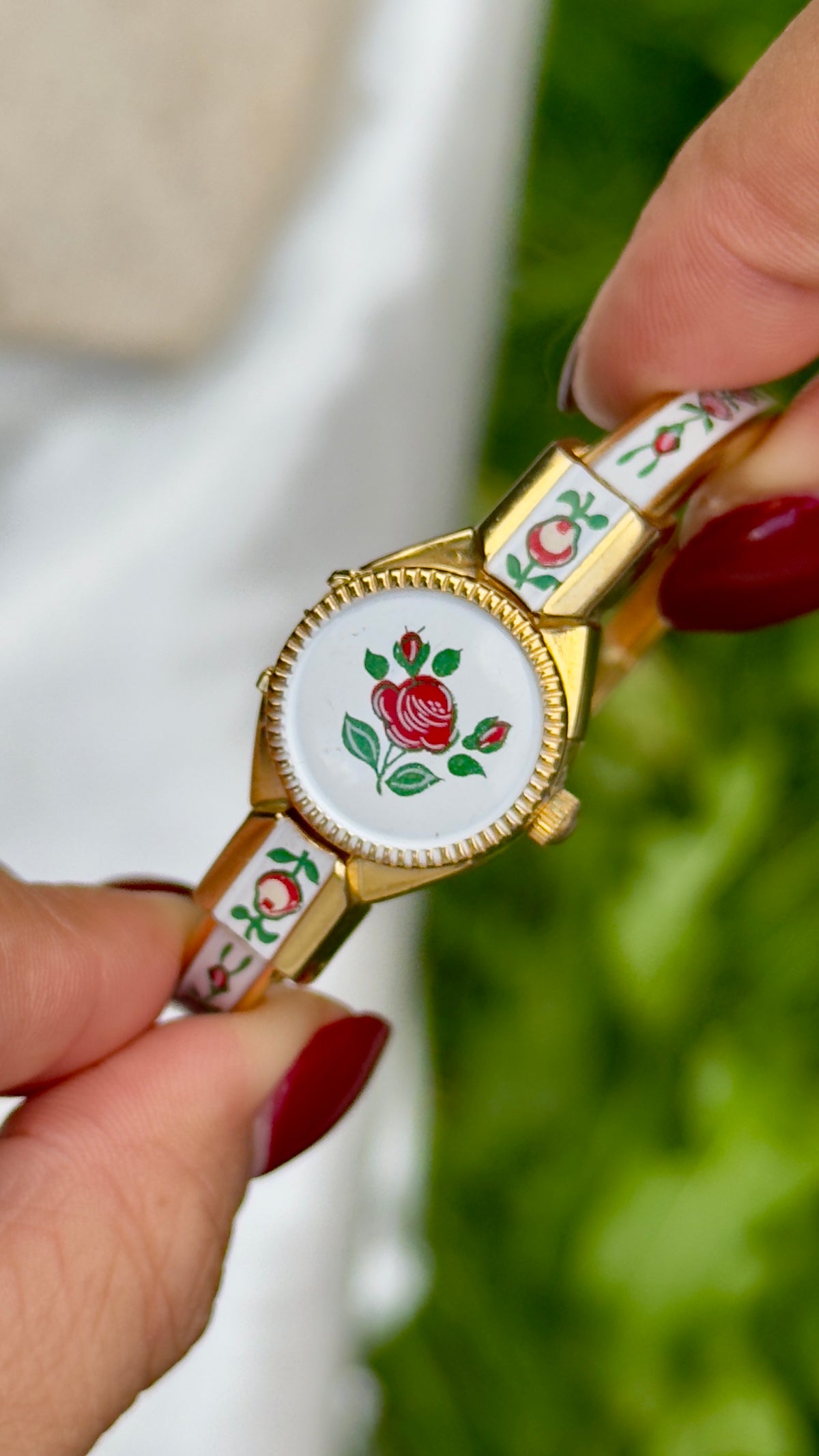 Art Deco Rapport Peekaboo vintage watch - hand painted bangle