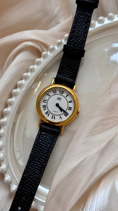 Estee Lauder vintage watch - Roman numerals, gold plated