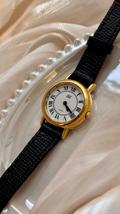 Estee Lauder vintage watch - Roman numerals, gold plated