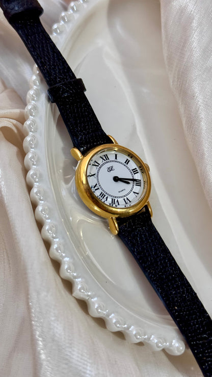 Estee Lauder vintage watch - Roman numerals, gold plated