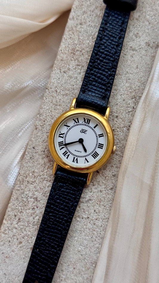 Estee Lauder vintage watch - Roman numerals, gold plated