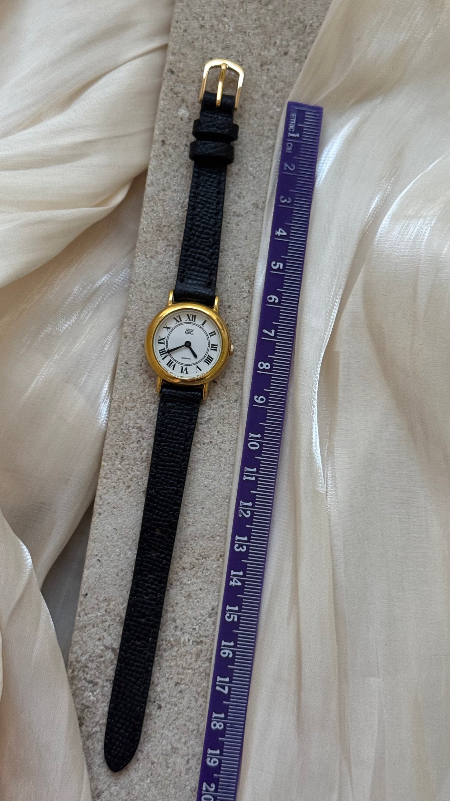 Estee Lauder vintage watch - Roman numerals, gold plated