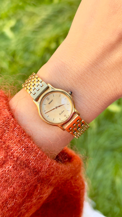 Seiko Exceline Vintage Watch 1986 - Champagne Dial