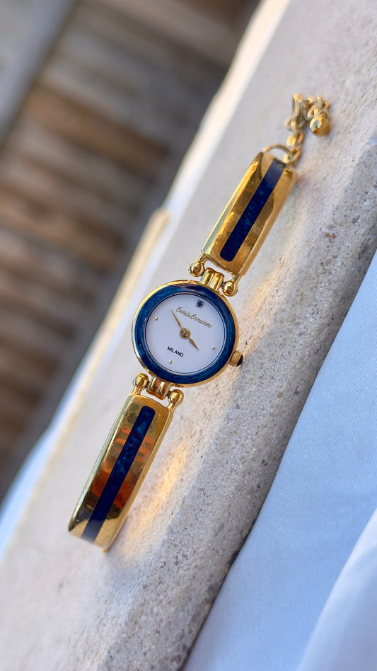 Sordi Ermanno Milano Vintage Watch 1990s - Blue Enamel