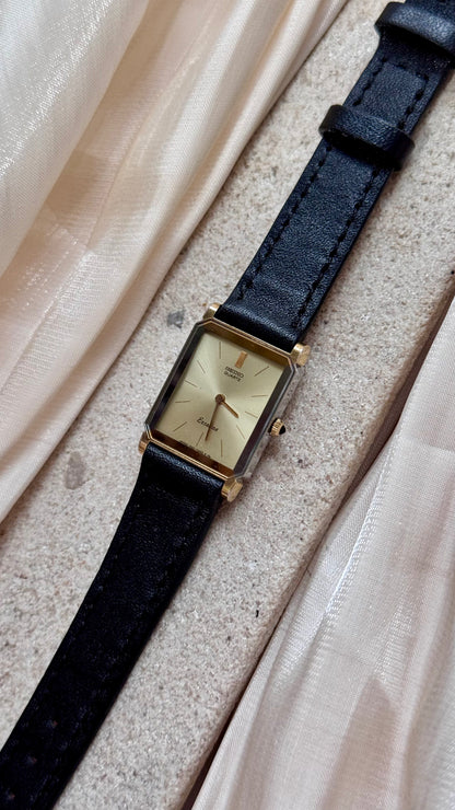 Vintage Seiko Exceline Tank Watch 1994 - Gold Plated With Sunburst Dial