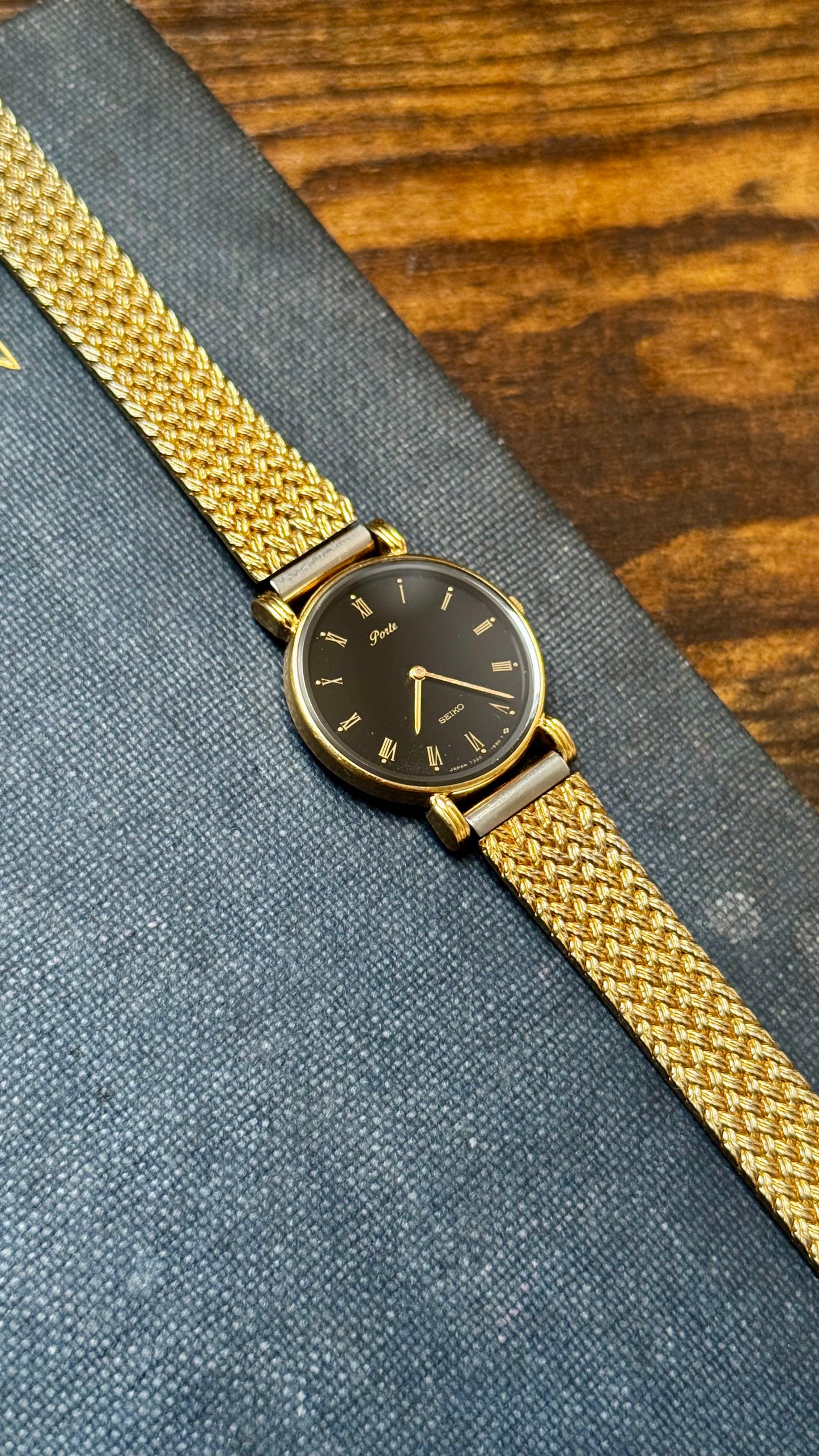 Super Rare Porte Seiko Watch 1997 - 18k Gold Plated